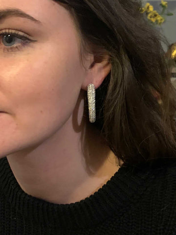 18ct Gold earrings set with 10ct of Diamonds