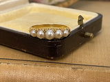 Private sale Antique 18ct Gold  Pearl 5 Stone Ring and 5 stone diamond ring