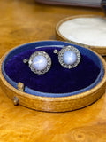 Reserved 18ct Gold and Silver Star Sapphire And Diamond Earrings