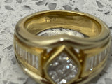 18ct Gold Diamond Navette Ring