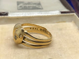 Fully Hallmarked 18ct Antique Snake Ring with Diamond Eyes