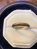 Reserved! 3 Enamel Silver Band with Floral Detail