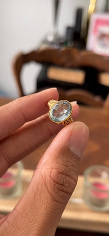 Edwardian 18ct Gold Aquamarine Ring