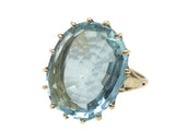Reserved Large Aquamarine Cocktail Ring - Ishy Antiques