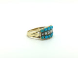 18ct Gold Turquoise & Pearl Dress Ring - Ishy Antiques