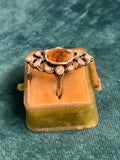 Late Victorian Citrine and Diamond Panel Ring