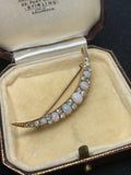 Victorian Opal and Diamond Crescent Brooch
