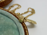 14ct Gold Crescent Moon and Star Pendant and Chain