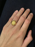Roman Clasped Hands Fede Gold Ring