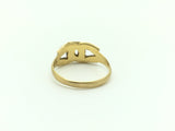 Reserved 15ct Gold Victorian Horse Shoe Coral and Pearl Ring - Ishy Antiques
