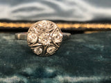Art Deco Old Cut Diamond Cluster Ring