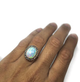 Stunning 1930's Opal and rose cut Diamond Ring - Ishy Antiques