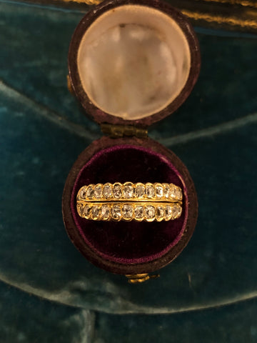 Reserved Antique Old Cut Diamond Double Row Ring