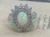 18ct Gold Opal and Diamond Ring