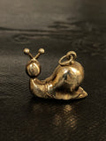 Three 9ct Gold Charms: Snail, Pig, I Love You Spinner
