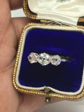 1930's Platinum Old Cut Diamond Three Stone Ring - Ishy Antiques