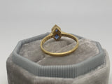 18ct Gold Geometric Sapphire and Diamond Ring