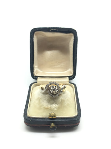 Reserved for L. 18ct & Platinum French Rose Cut Diamond Ring - Ishy Antiques