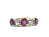 Reserved Victorian 18ct and Platinum Ruby and Diamond Ring - Ishy Antiques