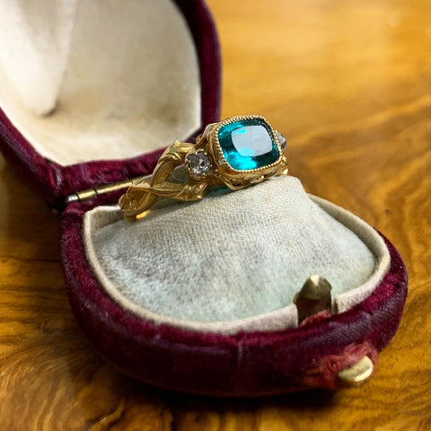 Part 2 Art Nouveau Emerald Paste Ring