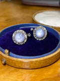 Reserved 18ct Gold and Silver Star Sapphire And Diamond Earrings