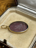 18ct Gold Swan Intaglio Pendant