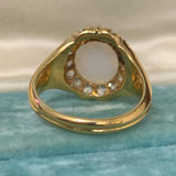 Antique Opal and Diamond Cluster Ring