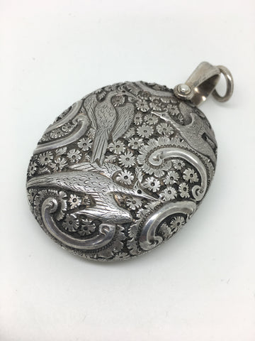 Victorian Silver Mirror Locket