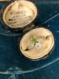 Edwardian 18ct Gold Peridot and Diamond Ring