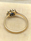 Sapphire and Diamond Edwardian Cluster Ring
