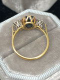 Vintage 18ct Gold Sapphire and Diamond 3 Stone Ring