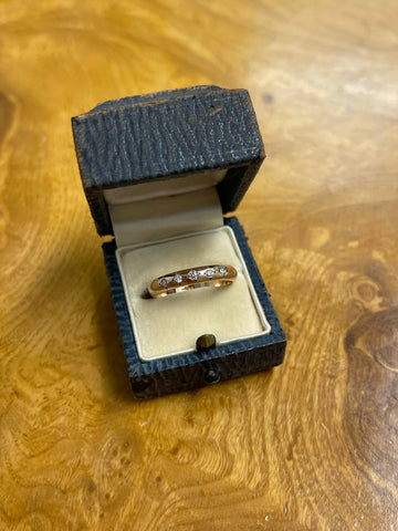 Russian 14ct Gold 5 Diamond Set Band