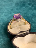 Buff Top Art Deco Amethyst Ring