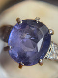 Art Deco Ceylon Sapphire and Diamond Ring