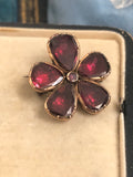 Gold Foiled Back Georgian Garnet Brooch