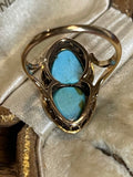 Victorian Double Heart Turquoise ring