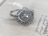 Platinum and 18ct gold Edwardian Diamond and Pearl Ring