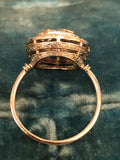 Art Deco Ruby and Diamond Platinum Cluster Ring