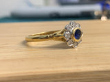18ct Sapphire and Diamond Daisy Cluster Ring