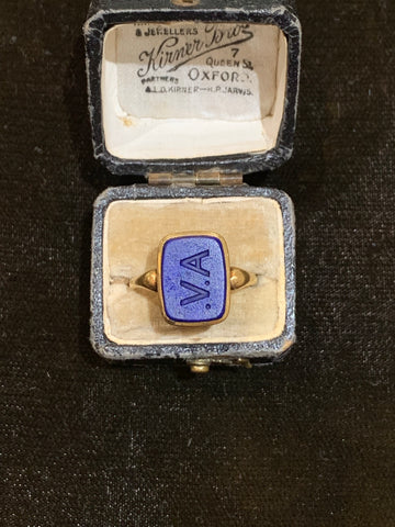 A.V. Victorian Lapis Lazuli Signet Ring in 18ct Gold