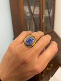 Reserved 14ct 20th Century Modernist Lapis Lazuli Intaglio Ring