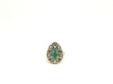 Early 18th Century Emerald, Ruby, Pearl and Diamond Solid Gold Ring - Ishy Antiques