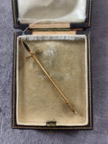 Art Deco Onyx and Diamond Sword Jabot Pin
