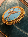 Victorian 18ct Gold Diamond Bird Locket Brooch