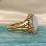 Antique Opal and Diamond Cluster Ring