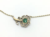 IxH Collab Early Emerald and Diamond Flower Necklace - Ishy Antiques