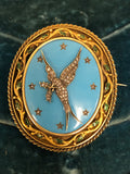 Victorian 18ct Gold Diamond Bird Locket Brooch