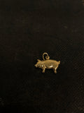 Three 9ct Gold Charms: Snail, Pig, I Love You Spinner