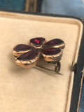 Gold Foiled Back Georgian Garnet Brooch