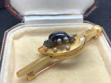 15ct Gold Victorian Nail and Horse Shoe Garnet Brooch